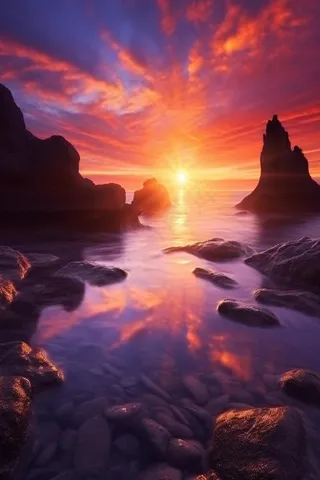 河水海洋落日阳光背景