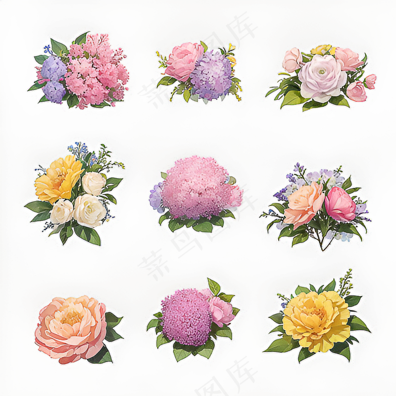 红色黄色粉色玫瑰花免抠素材125