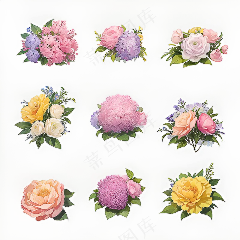 红色黄色粉色玫瑰花免抠素材125