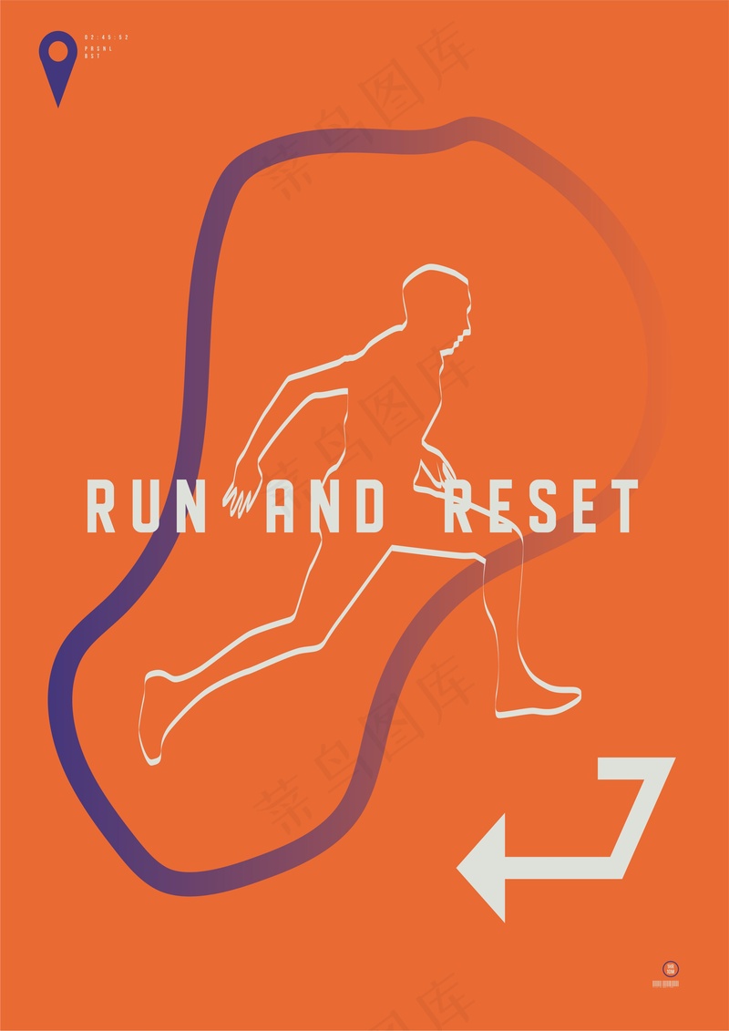 跑步运动员 剪影画