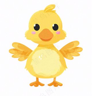 小黄鸭鸭子展翅动物牲畜卡通插画免抠