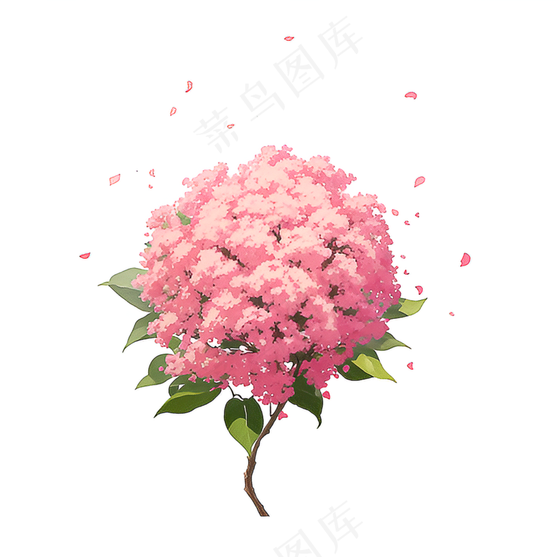 粉色花朵桃花玫瑰免抠素材8