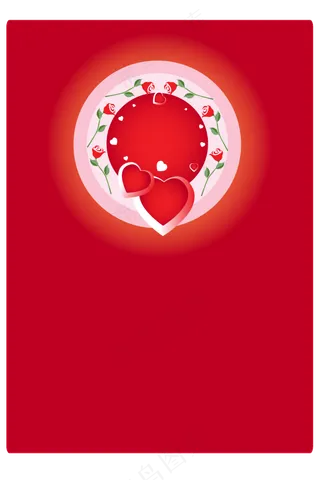 红色情人节贺卡封面矢量AI素材