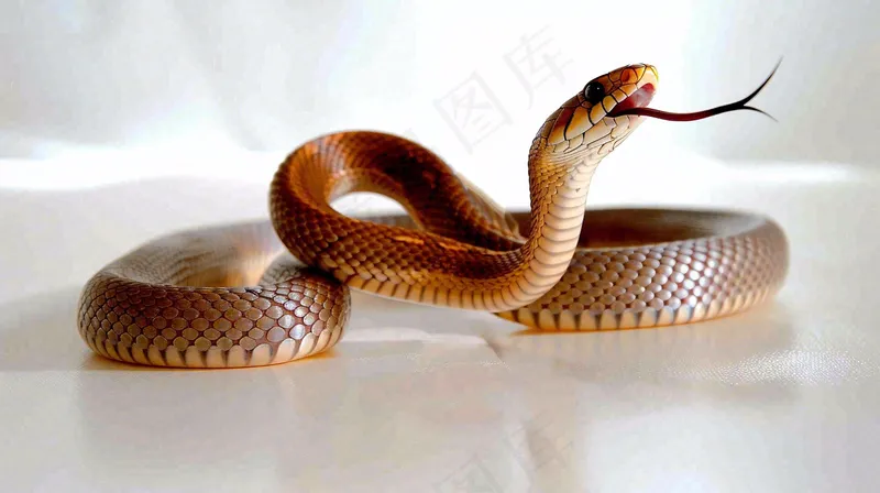 蛇爬行动物白色背景摄影图(4368x2448)