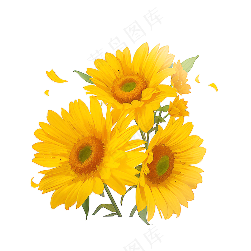 黄色向日葵花朵免抠素材66
