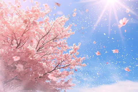 春日樱花花朵摄影图