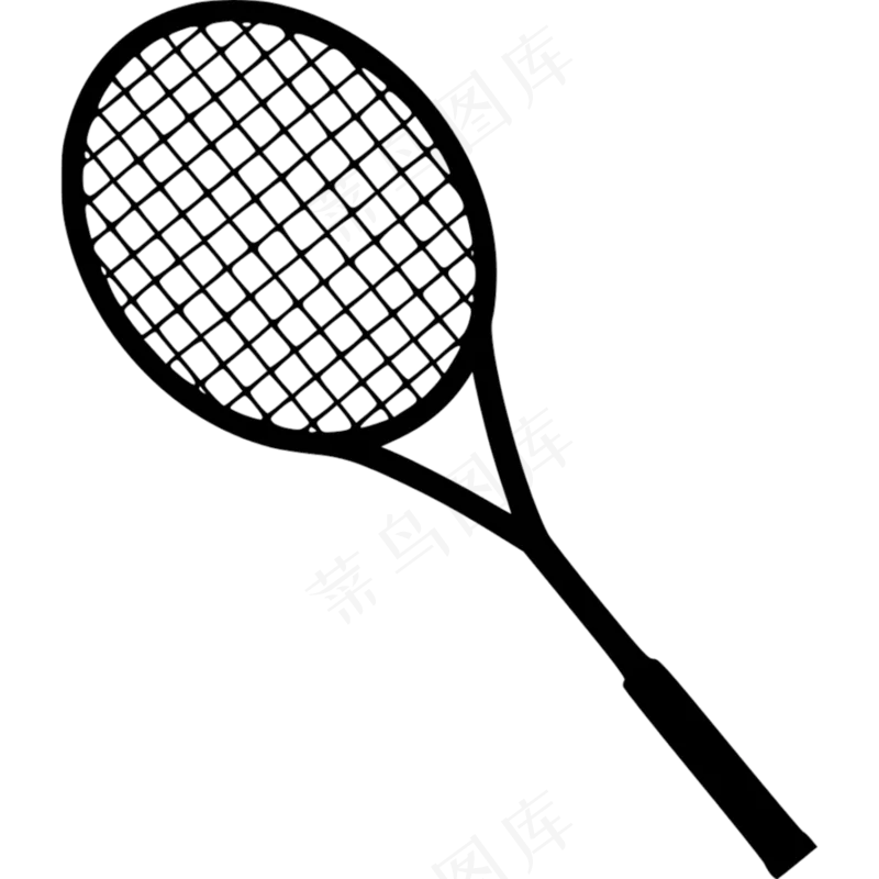 免抠一个黑色的网球拍