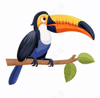 大嘴巴鸟鸟类动物卡通插画免抠