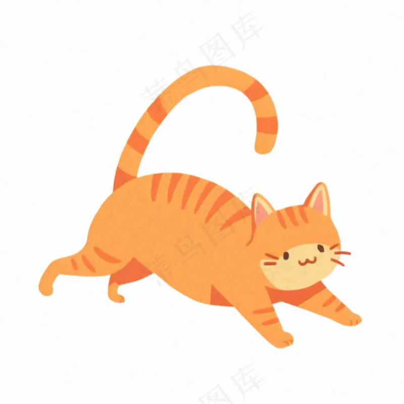 猫咪宠物橘猫卡通插画免抠(1024x1024)