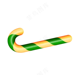 免扣绿色条纹拐杖糖果