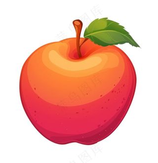 苹果红色苹果水果卡通插画插图免抠