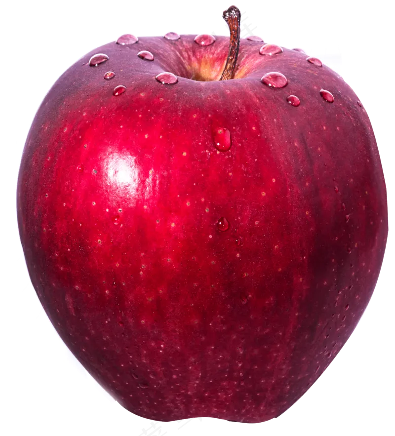 新鲜带露水的红苹果