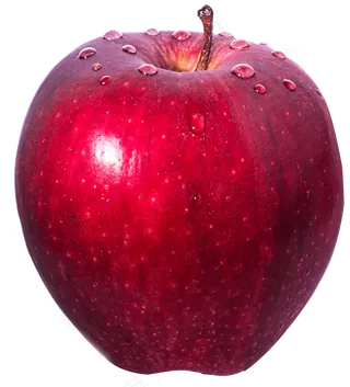新鲜带露水的红苹果