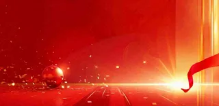 红色科技风粒子流光特效背景