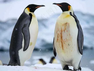 冰雪天地的企鹅寒冷动物摄影图