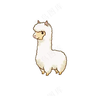 免扣卡通小羊驼