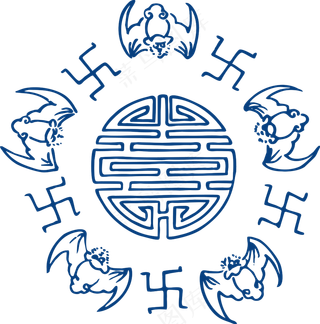 古代青花瓷图案花纹中国风图案祥云纹理传统图腾矢量AI设计PNG免扣素材