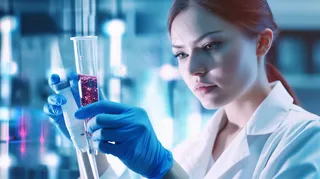 科研人员实验室器材科学摄影图