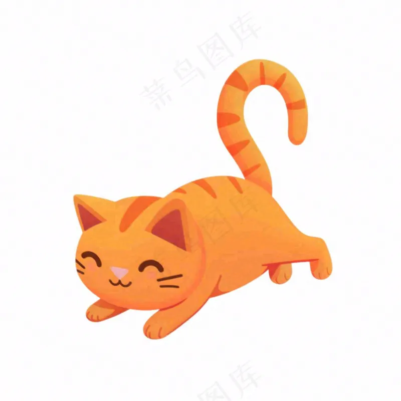 猫咪宠物橘猫卡通插画免抠(1024x1024)