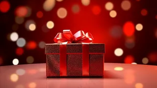 礼物惊喜新年圣诞节日礼物摄影图 