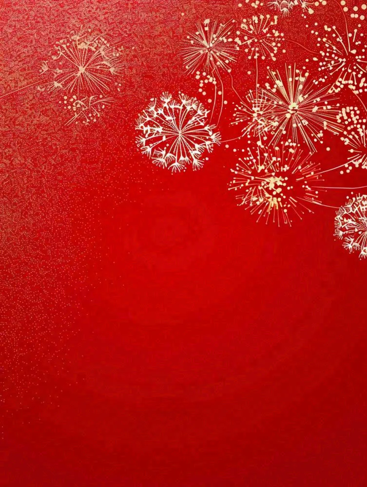 烟花绽放红色背景节日庆祝喜庆春节国庆插画背景(928x1232)