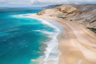 夏日海滩蓝色海洋度假摄影图