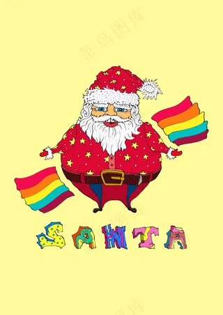 别致圣诞老人 彩虹字母