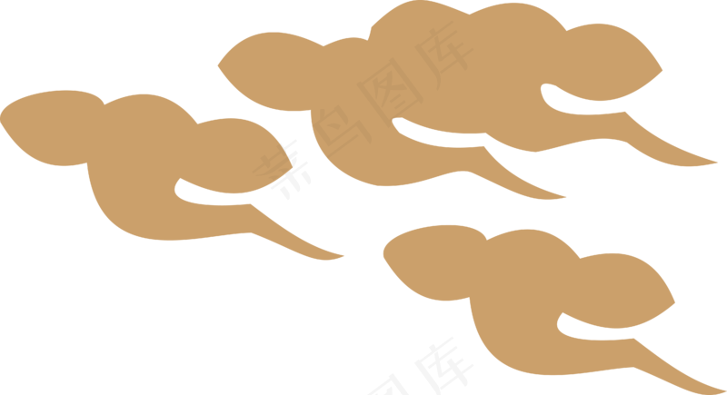 中式传统PNG免扣祥云中国风古典云吉祥图案工笔画创意素材 