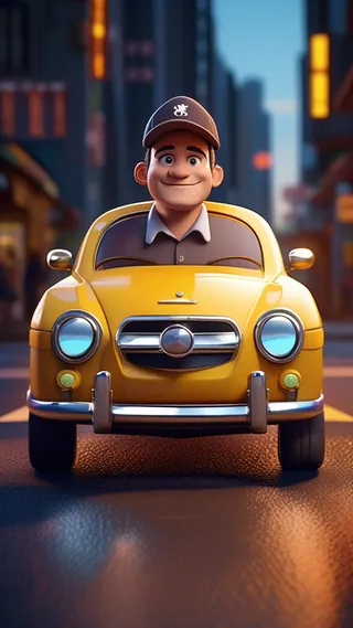 3D卡通人物出租司机男士3