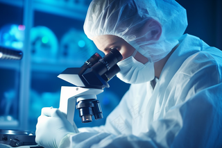 实验室医生显微镜观察医疗摄影图