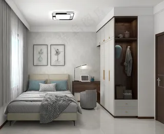 新中式次卧效果图1