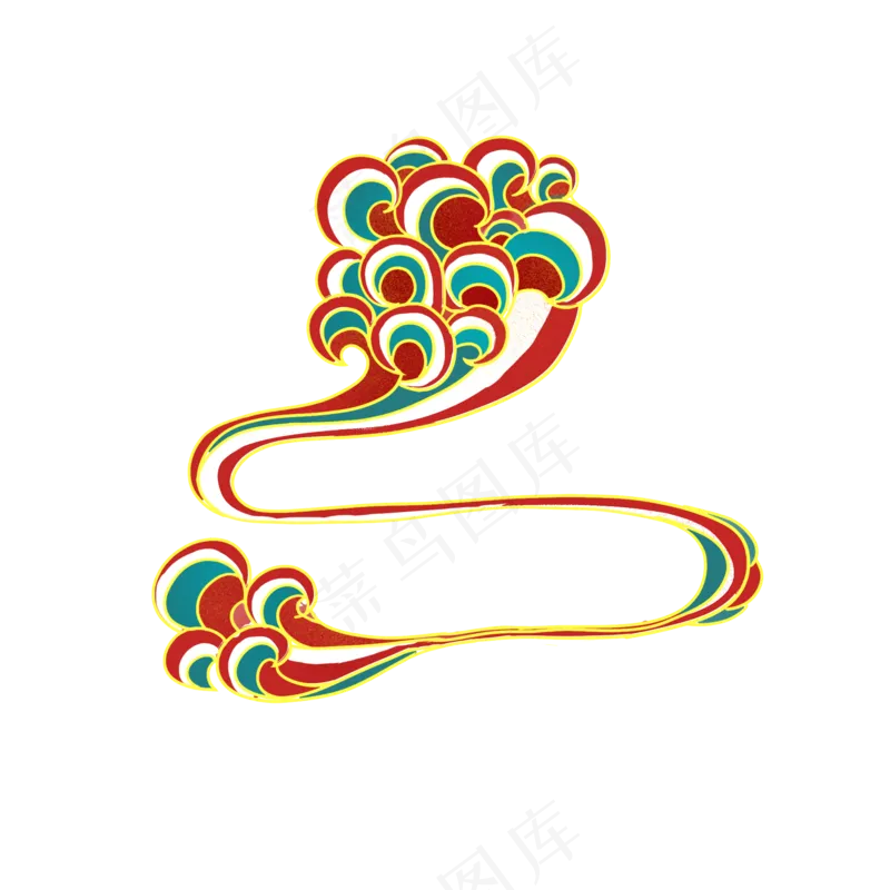 国潮敦煌云纹祥云插画免扣素材 (56)