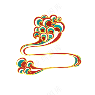国潮敦煌云纹祥云插画免扣素材 (56)