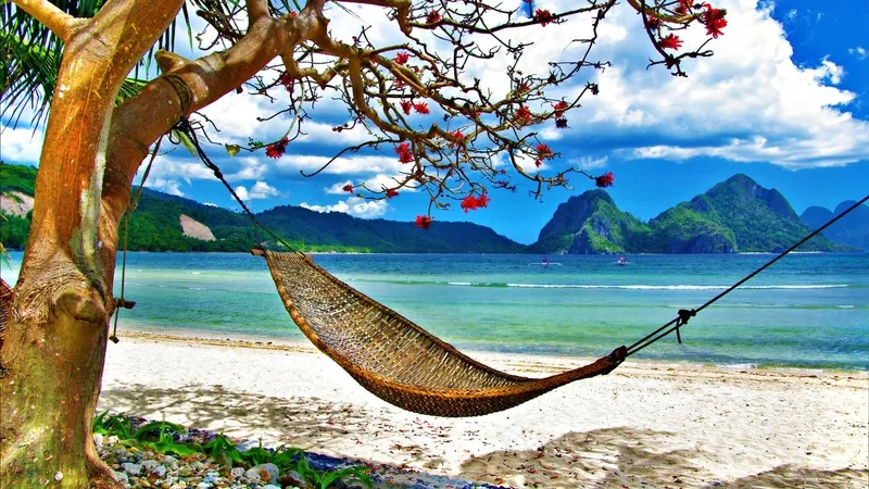 天然蓝天白云大海风景