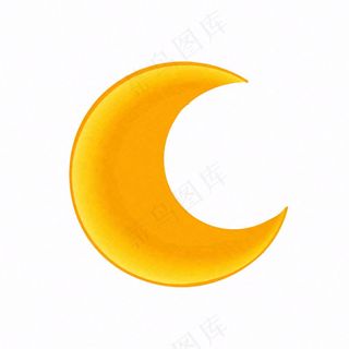 月亮弯月黄色卡通插画免抠