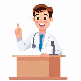 医生讲座讲话医疗人物卡通插画免抠