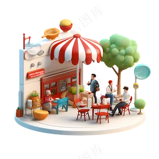 免抠3d人物场景