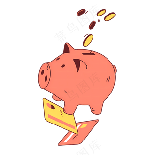 免扣卡通小猪存钱罐