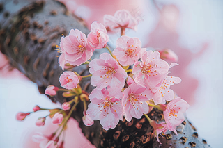春日樱花花朵摄影图