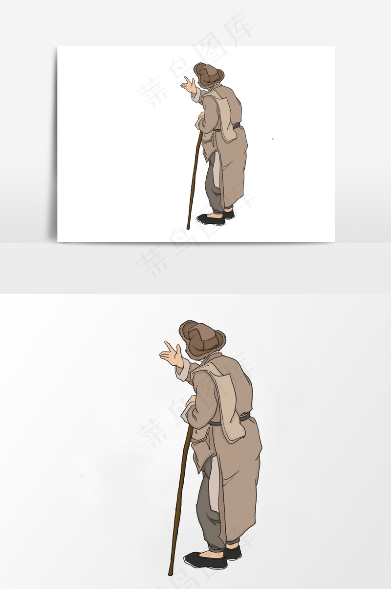 插画丨国风人物丨赶路者004丨PPT插图 