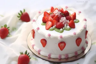 生日蛋糕草莓水果蛋糕奶油节日甜点摄影图