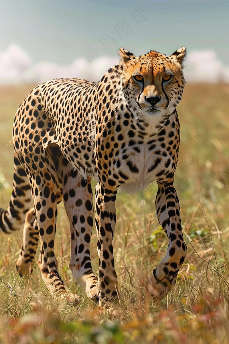 草原上的猎豹国家保护动物非洲摄影图