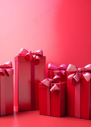 红色礼物礼盒节日新年礼物庆祝摄影图