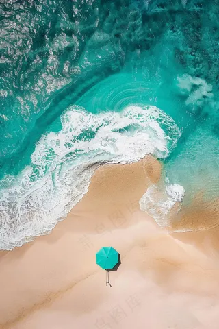 夏日海滩蓝色海洋度假摄影图