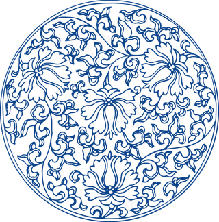 古代青花瓷图案花纹中国风图案祥云纹理传统图腾PNG免扣素材