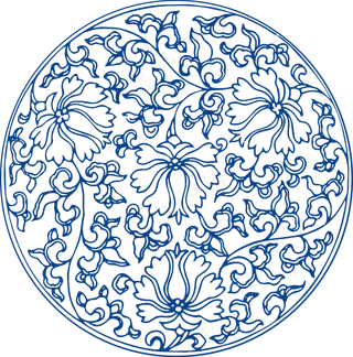 古代青花瓷图案花纹中国风图案祥云纹理传统图腾PNG免扣素材