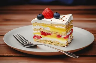 水果蛋糕切块下午茶甜点摄影图