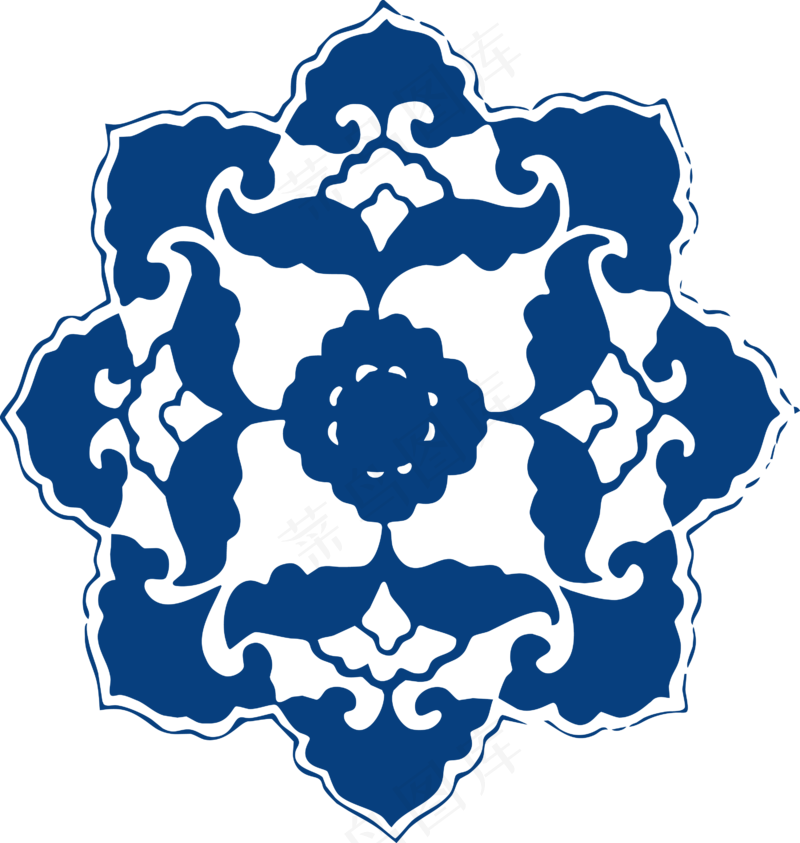 古代青花瓷图案花纹中国风图案祥云纹理传统图腾矢量AI设计PNG免扣素材
