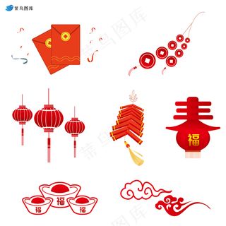中国新年矢量图形插画元素
