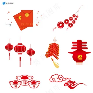 中国新年矢量图形插画元素